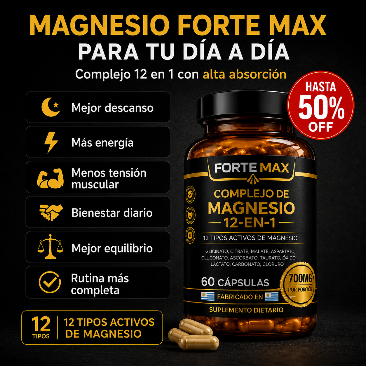 Complejo de Magnesio 12 en 1 - Forte Max